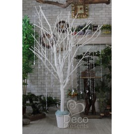Декор дерево №02 из белых веток с подвесками