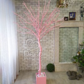 Дерево декоративное розовое из природных веток