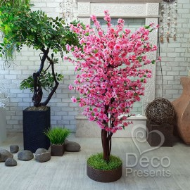Декоративное дерево из цветов розовой сакуры 120 см