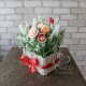 Композиція №103 з квітів Троянди та Лаванди у кашпо