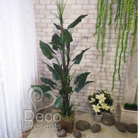 Растение с искусственными листьями Лиана №01 в горшке