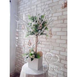 Свадебное настольное дерево с декором и подвесками