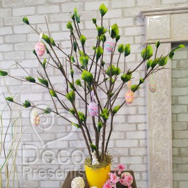 Настільний кущ із природних гілок у горщику, великоднє дерево