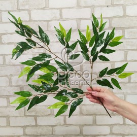 Ветки искусственные с листьями фикуса зеленые оптом