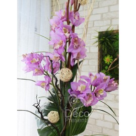Композиция №23 из искусственных цветов Орхидеи