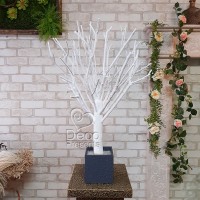 Біле дерево із природних гілок 120 см у вазоні