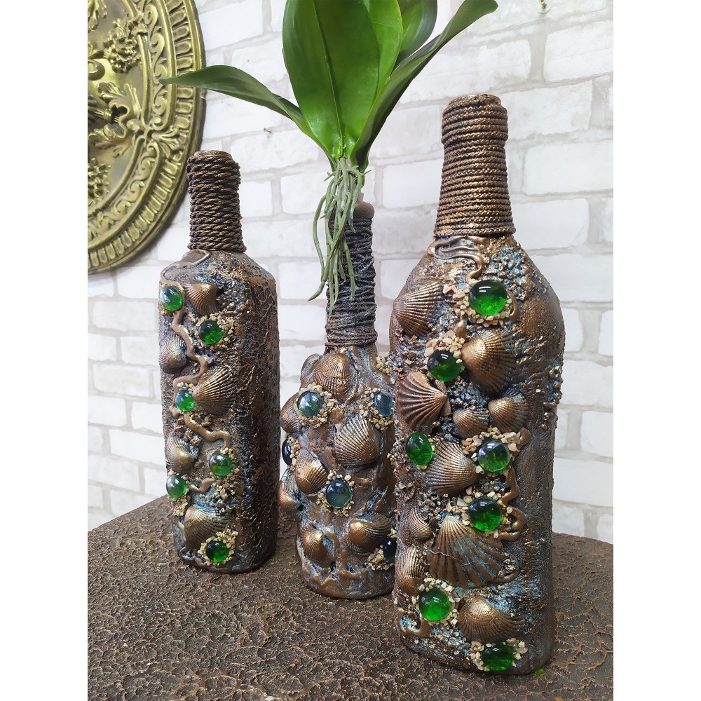 Бутылка декоративная (стекло), D17xH24 см