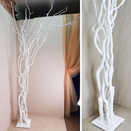 Біле дерево 2,5 метра з природних кручених гілок