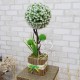 Декоративний бонсай №52 (біла куля) дерево зі штучних квітів