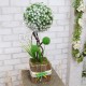 Декоративный бонсай №52 (белый шар) дерево из искусственных цветов