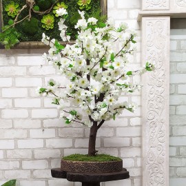 Дерево сакура 72 бонсай зі штучних білих квітів