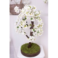 Дерево белая сакура 73 бонсай из искусственных цветов вишни