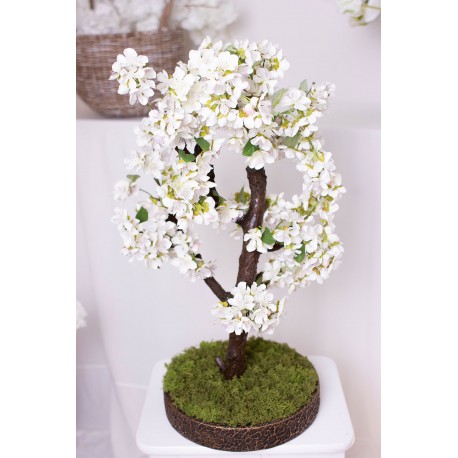 Дерево біла сакура 73 бонсай зі штучних квітів вишні