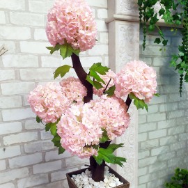 Декоративное дерево 128 из искусственных цветов гортензии