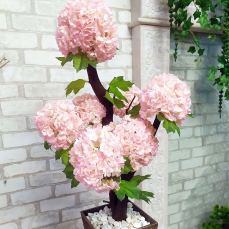 Декоративне дерево 128 із штучних квітів гортензії