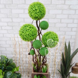 Эксклюзивный бонсай 45 из зеленых шариков. Декоративное дерево для интерьера