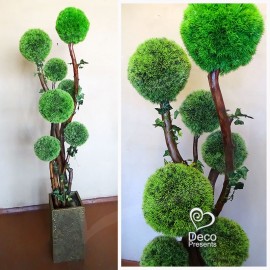 Дерево декоративне із семи зелених куль