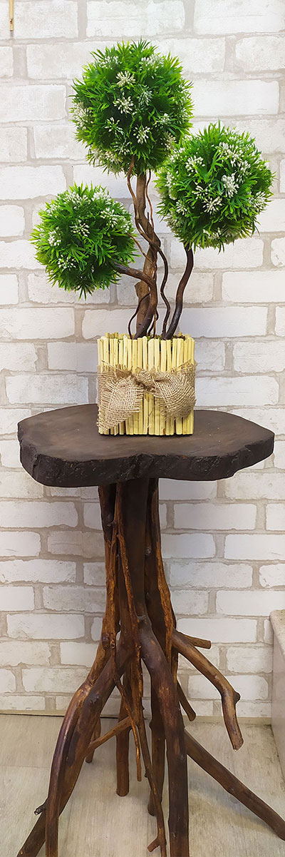 Дерево бонсай 111 с тремя шарами самшита