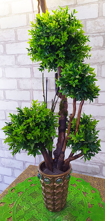 Бонсай 8 искусственное настольное дерево самшит