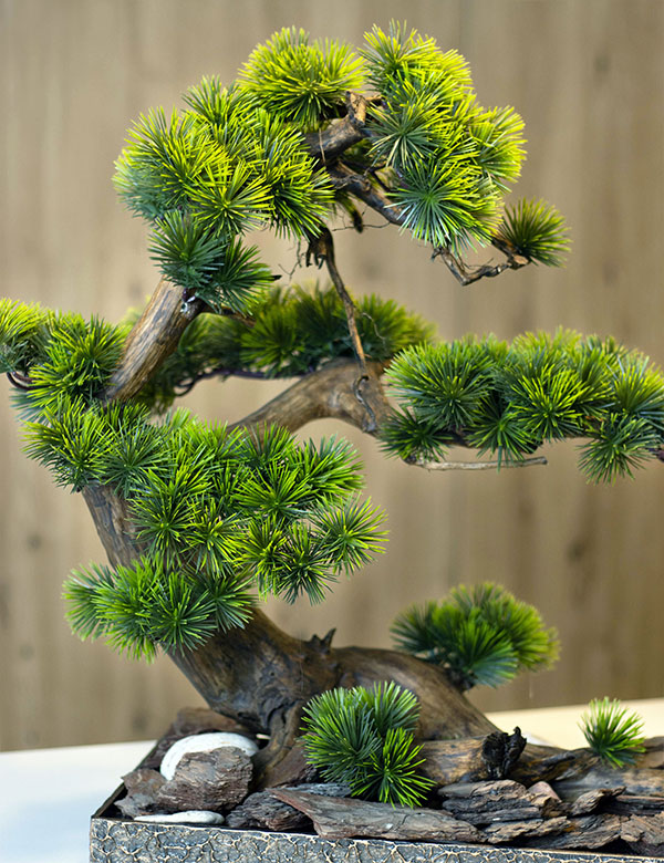 Искусственное дерево 210 бонсай сосна в вазоне