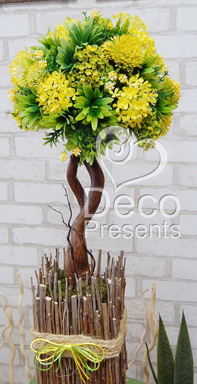 Топиарий искусственный 40 «Весеннее настроение» настольный бонсай из цветов