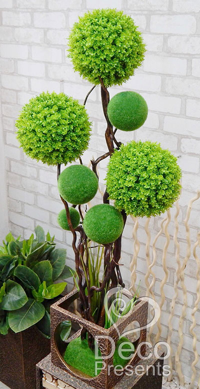 Ексклюзивний бонсай 45 із зелених кульок. Декоративне дерево для інтер'єру