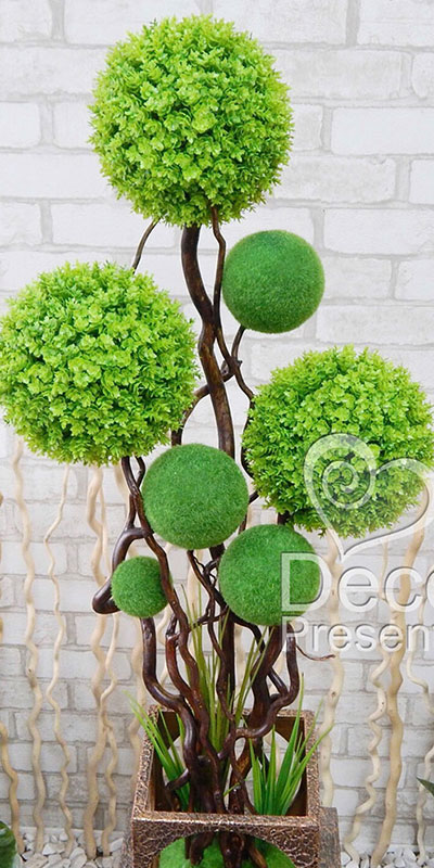 Ексклюзивний бонсай 45 із зелених кульок. Декоративне дерево для інтер'єру